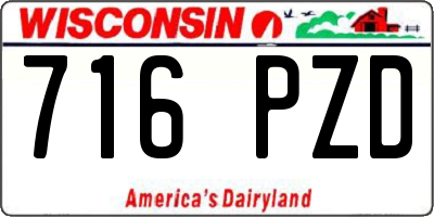 WI license plate 716PZD