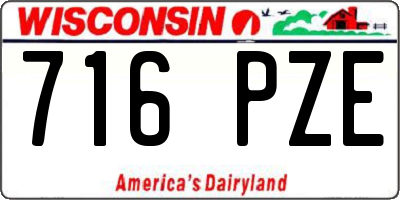 WI license plate 716PZE