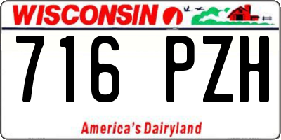 WI license plate 716PZH
