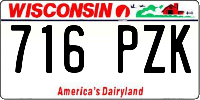 WI license plate 716PZK