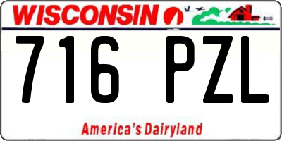 WI license plate 716PZL