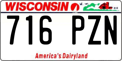 WI license plate 716PZN