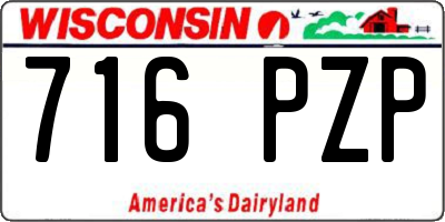 WI license plate 716PZP
