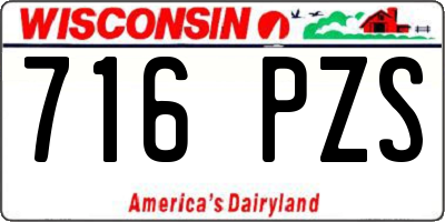 WI license plate 716PZS