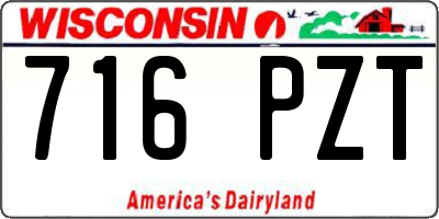 WI license plate 716PZT