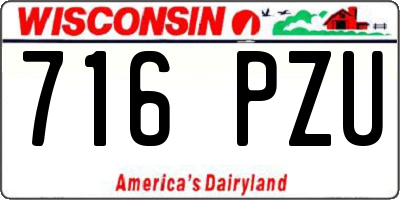 WI license plate 716PZU
