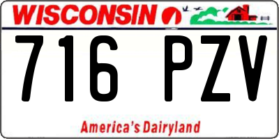 WI license plate 716PZV