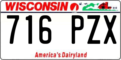WI license plate 716PZX