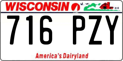 WI license plate 716PZY