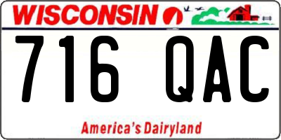 WI license plate 716QAC