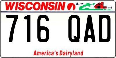 WI license plate 716QAD