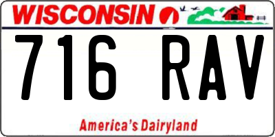 WI license plate 716RAV
