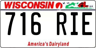 WI license plate 716RIE