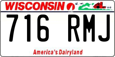 WI license plate 716RMJ