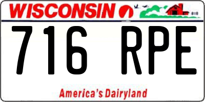 WI license plate 716RPE