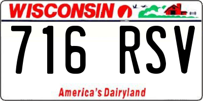 WI license plate 716RSV