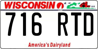 WI license plate 716RTD