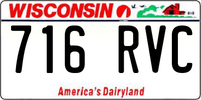 WI license plate 716RVC