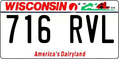 WI license plate 716RVL