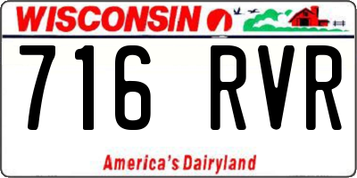 WI license plate 716RVR