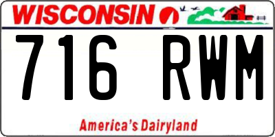 WI license plate 716RWM