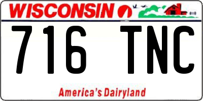 WI license plate 716TNC