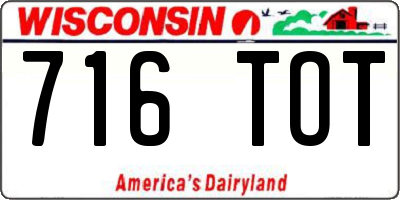 WI license plate 716TOT