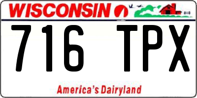 WI license plate 716TPX
