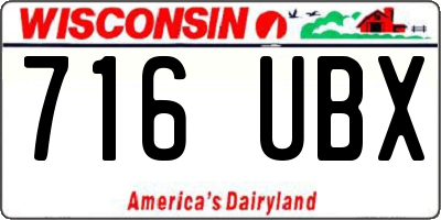 WI license plate 716UBX