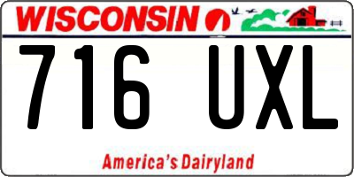 WI license plate 716UXL