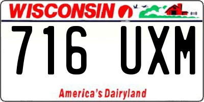 WI license plate 716UXM