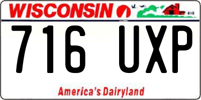 WI license plate 716UXP