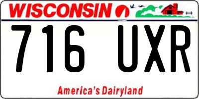 WI license plate 716UXR
