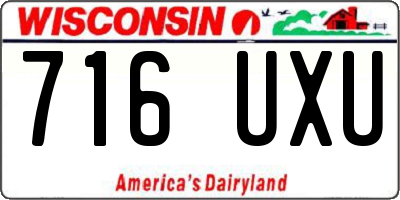 WI license plate 716UXU