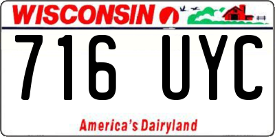 WI license plate 716UYC