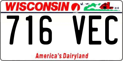WI license plate 716VEC