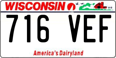 WI license plate 716VEF
