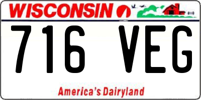 WI license plate 716VEG