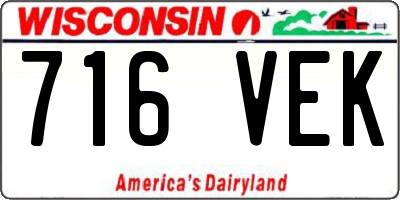 WI license plate 716VEK