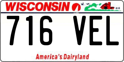 WI license plate 716VEL