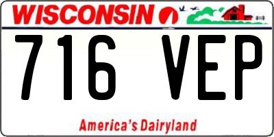 WI license plate 716VEP