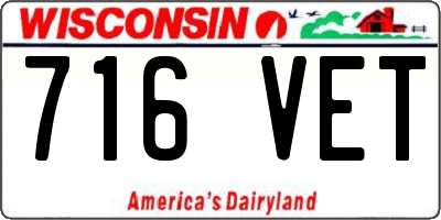 WI license plate 716VET