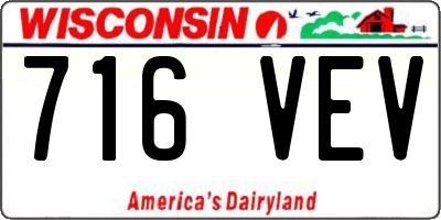 WI license plate 716VEV