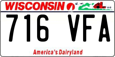 WI license plate 716VFA