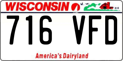 WI license plate 716VFD