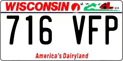WI license plate 716VFP