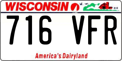 WI license plate 716VFR