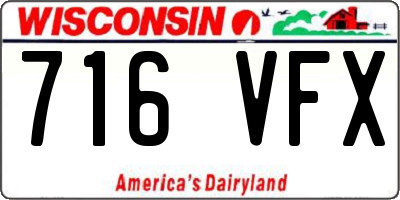 WI license plate 716VFX