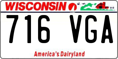 WI license plate 716VGA