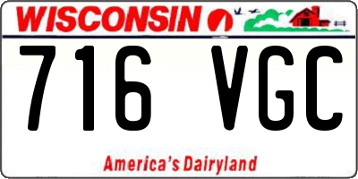 WI license plate 716VGC